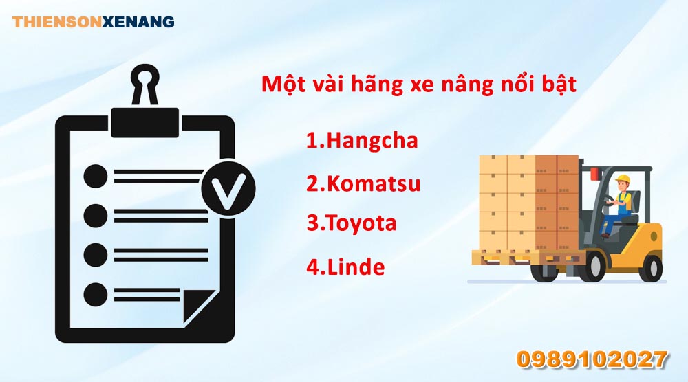 một vài hãng xe nâng