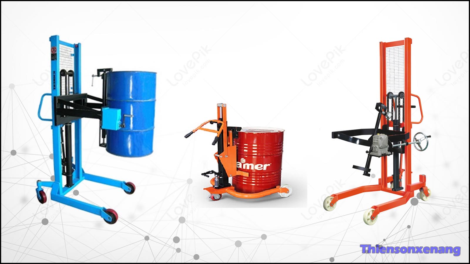 Các loại xe nâng tay kẹp phuy