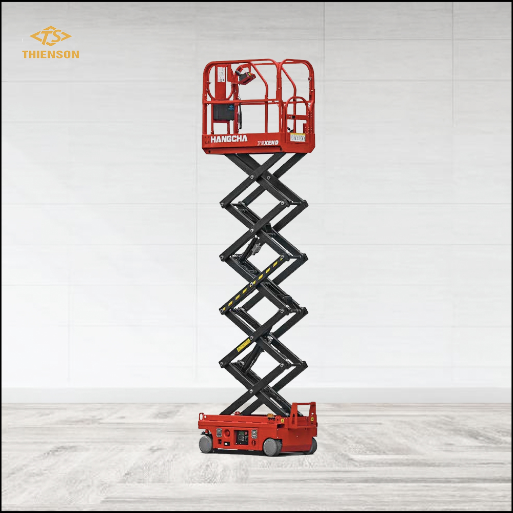 Xe nâng người cắt kéo mini
