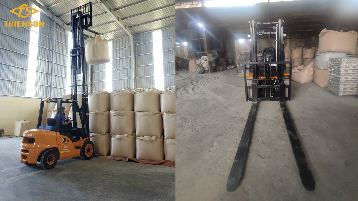 Xe nâng xi măng 2 tấn