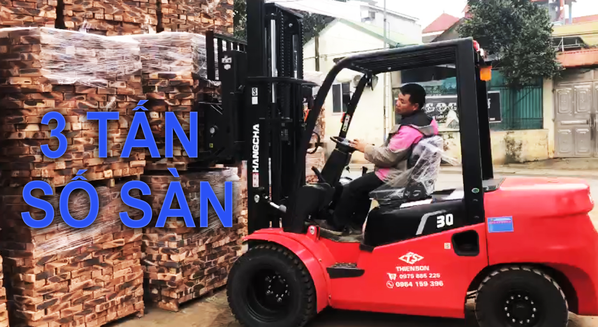 Xe nâng gạch 3 tấn số sàn