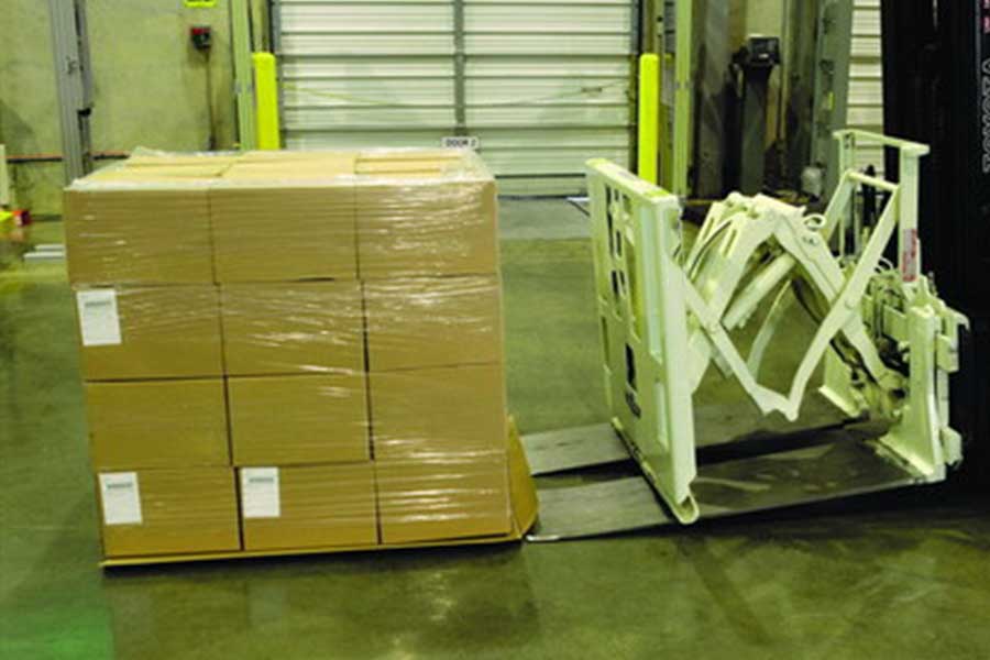 Tâm slip sheet trên xe nâng push pull